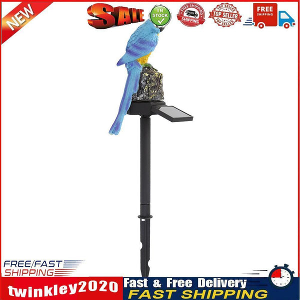 Solar Power LED Parrot Lawn Light Waterproof Garden Landscape Lamp (Blue) Newly