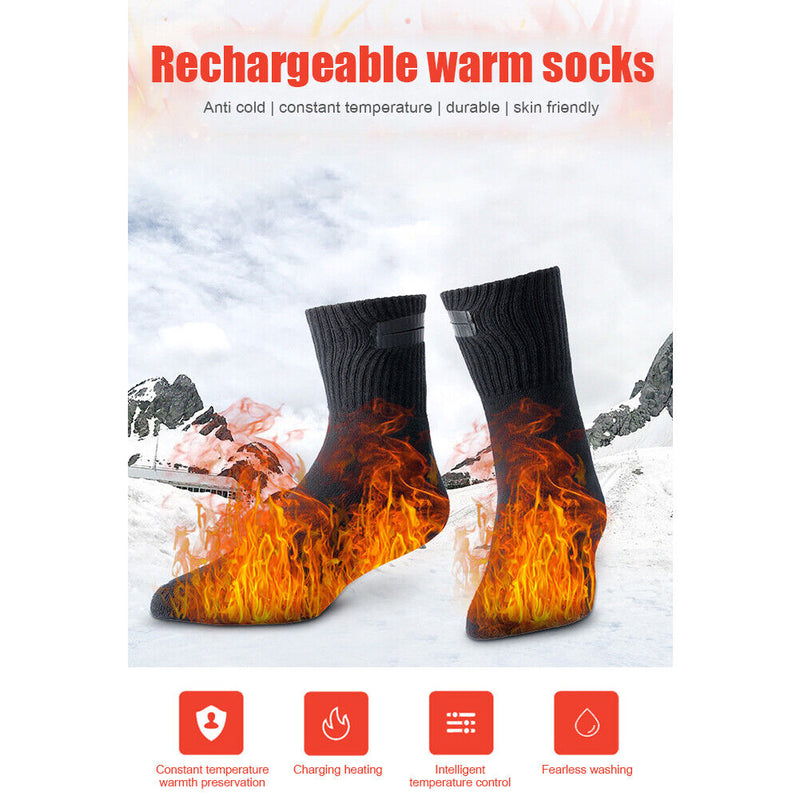 Winter Smart Electric Heating Socks Washable Foot Warmer Heated Thermal Stock