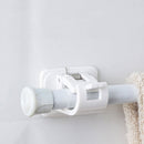 Hanging Rod Clip Towel Bar Hanger 2pcs Self Adhesive Clamp Hooks Bathroom Clip