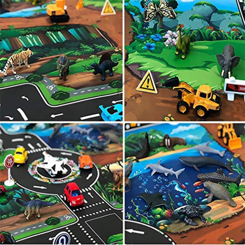 Dinosaur Traffic Road Baby Play Mat Kids Climb Floor Game Pad (83 X 57cm) Newly