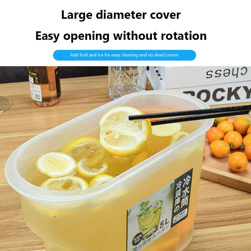 Cold Kettle with Faucet Refrigerator Lemonade Cool Juice Bucket Jug (White)