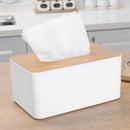 Living Room Restaurant Wood Cover Plastic Square Tissue Box Kitchen Storage Case