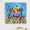 5D DIY Full Round Drill Diamond Painting Cattle Flowers Kit Art Craft Decor