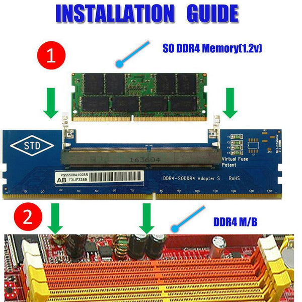 Laptop DDR4-RAM To Desktop Adapter Card Memory Tester to DIMM DDR4 SO I8G2