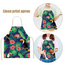 Kitchen Linen Apron Bird Print Home Cooking Baking Bib Cleaning Accessories
