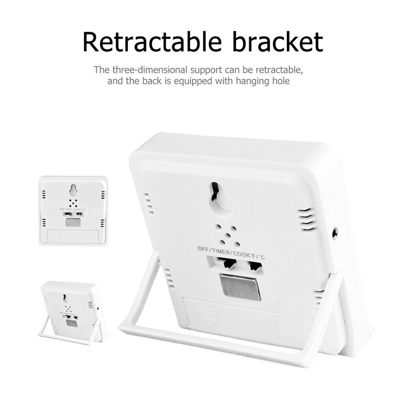 Digital Kitchen Grill Thermometer LCD Display Long Probe Cook Alarm Timer