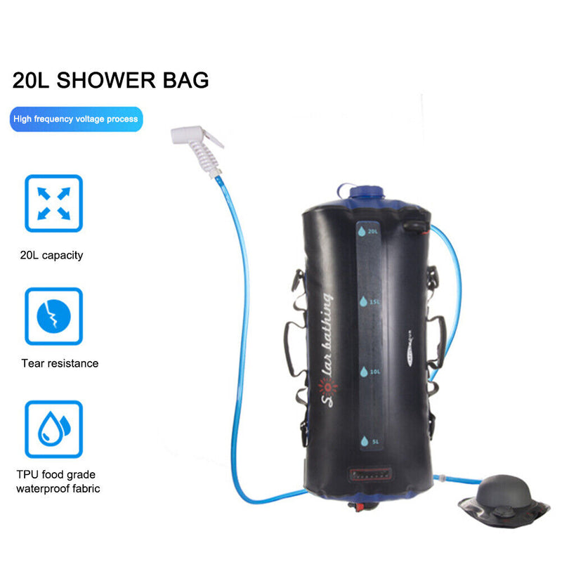 20L Water Storage Bags Outdoor Camping Hiking Solar Shower Bathing Bag