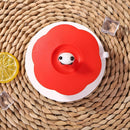 Torx Silicone Cup Cover Heat-resistant Leakproof Cartoon Lid (Red Panda)
