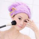 Microfiber Hair Turban Quickly Dry Hair Hat Wrapped Towel Bath  Purple