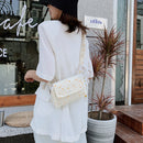 Daisy Women Shoulder Bag Female Flower Embroidery Pleated Belt Messenger Pouch