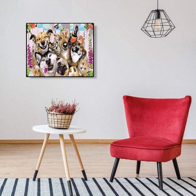Frameless DIY Dog Cat Home Painting By Numbers Digital Picture Craft Wall Decor
