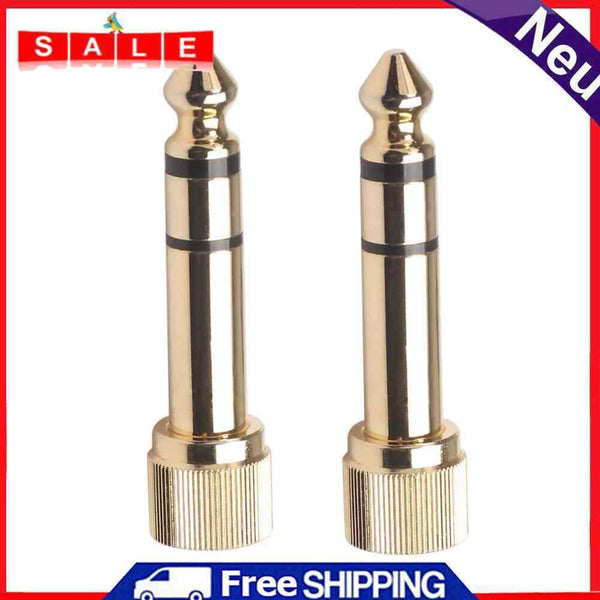 1/2pcs 6.35mm Male to 3.5mm Female Plug Jack Mic Audio Screw Adapter Converter