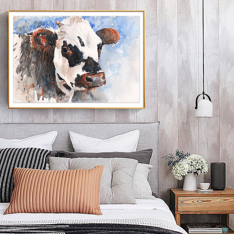 DIY  Oil Paint By Number dairy cow Drawing Art L80
