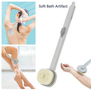 Long Handle Exfoliating Bath Skin Brush Body Scrub Shower Cleaning (Grey)
