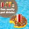 Inflatable Drink Cup Holder Donut Float Pool Party Water Coaster (Brown)
