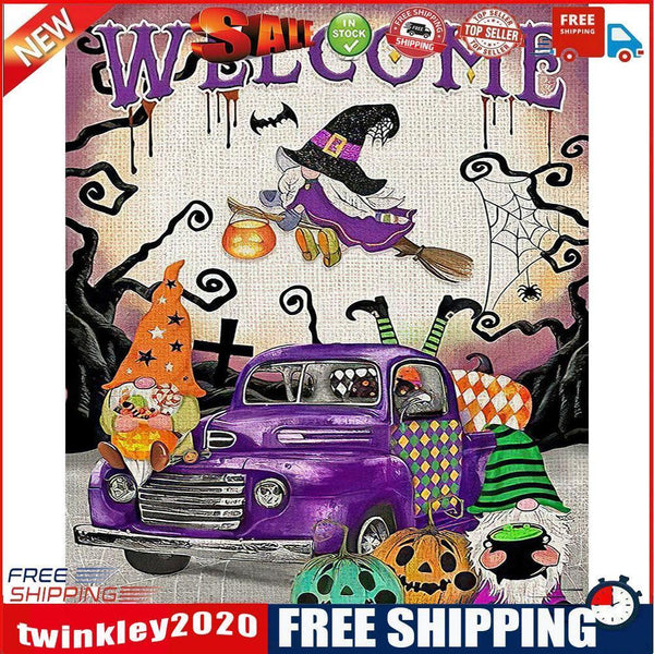 Frameless Oil Paint By Numbers Purple Gnome DIY Canvas Picture Craft Kit