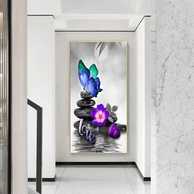 Stone Butterfly Oil Paint By Numbers Kits Canvas Picture DIY Wall Art Craft Set