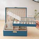 2 Layer Women Jewelry Box, Lockable Organizer, Display Storage Case (Green)
