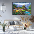 5D Diamond Painting DIY House by the river Full Round Drill Rhinestone