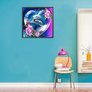 Dolphin Full Round Drill Diamond Painting Drawing Rose Mosaic Home Decor Kit