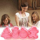 4Pc/Set Christmas Cookie Biscuit Plunger Mould Fondant Mold P1X7 Baking P6I8