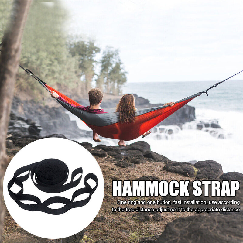 2pcs Reinforced Polyester Hammock Straps Kit Hammocks Hanging Rope (Orange)
