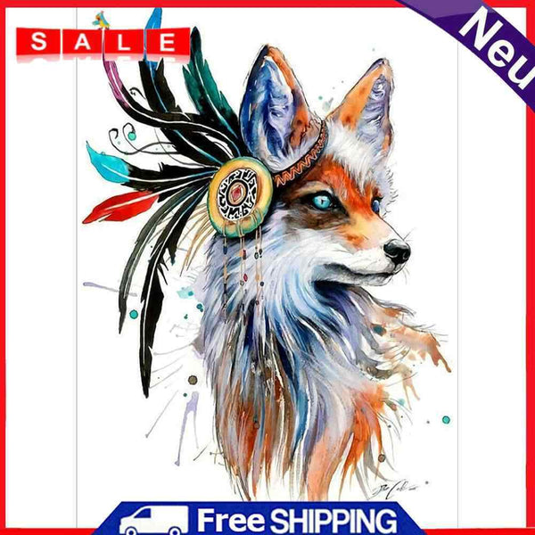 Wolf 5D DIY Part Drill Special Shaped Diamond Painting Rhinestone Needlework Set