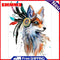 Wolf 5D DIY Part Drill Special Shaped Diamond Painting Rhinestone Needlework Set