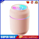 Portable Car Air Humidifier Dazzling LED Light Mist Aroma Diffuser (Pink)