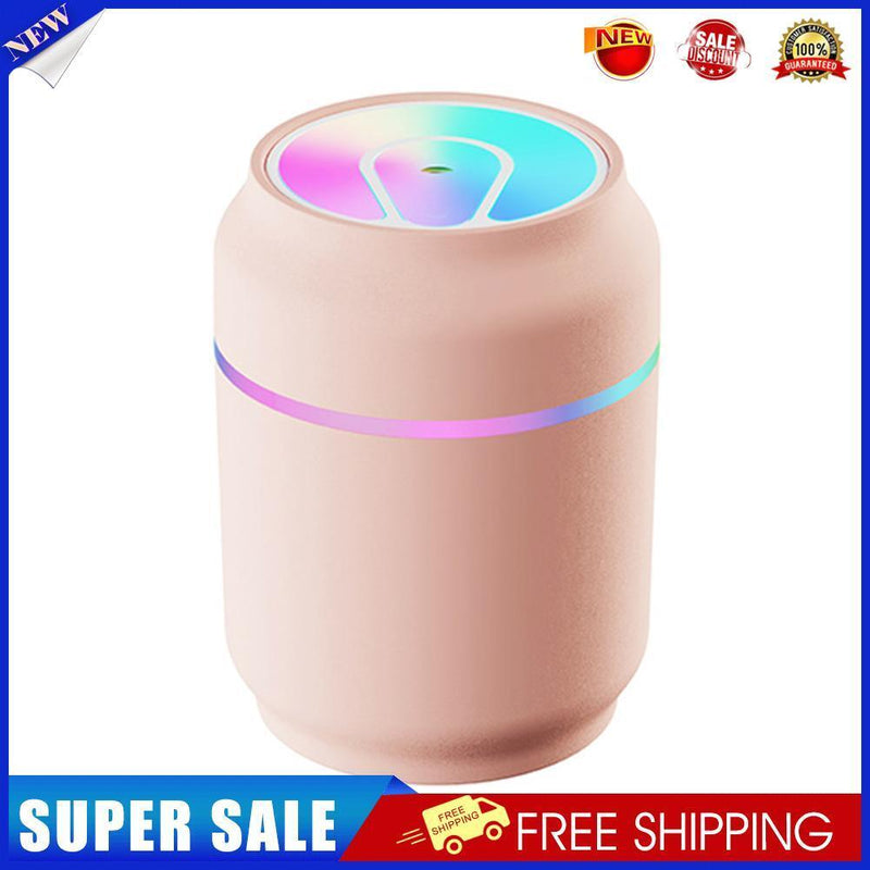Portable Car Air Humidifier Dazzling LED Light Mist Aroma Diffuser (Pink)