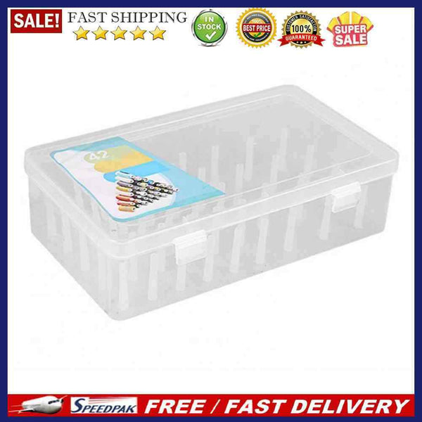 42 Spools Reels Sorting Storage Box Fishing Line Gear Case (Transparent)