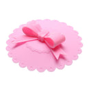 Bowknot Dustproof Reusable Cup Silicone Lid Cup Cover Seal Cover (Pink)
