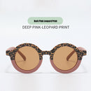 Summer Kids Girl Boys Sunglasses Leopard Children UV400 Eyewear (Dark Pink)