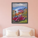 Full Round Drill Car with Flag Drawing 5D DIY Diamond Painting Kit Art Ornaments