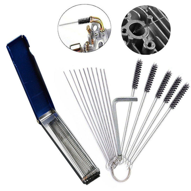 45pcs Carburetor Carb ATV Motorcycle Small Engine Cleaning Brushes Wire Tool Kit
