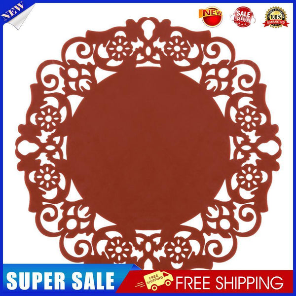Hollow Flower Silicone Pad Coaster Anti Skid Heat Insulation Cup Mat(Coffee
