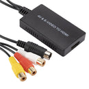 RCA / AV S-Video to HDMI-compatible Converter Audio Video Adapter Black