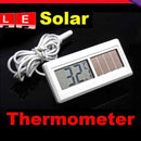 Potable Solar Powered Digital LCD Thermometer -50°C ~ 150°C Sensor Cable 1Mv
