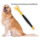 Three Sided Pet Toothbrush Dog Soft Brush Bad Breath Tartar Tool (Yellow) Newly