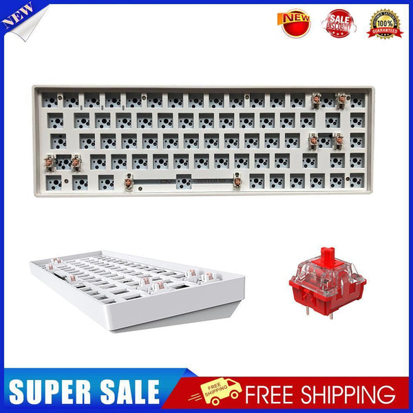 Hot Swap Keyboard Kit Bluetooth-compatible with 72pcs Red Shafts (White)