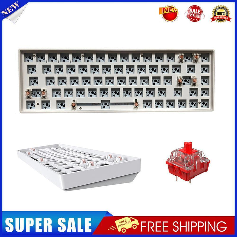 Hot Swap Keyboard Kit Bluetooth-compatible with 72pcs Red Shafts (White)