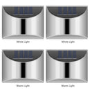 2pcs Cold White 4 LED Solar Lights Waterproof  Wall Stair Lamp for Security