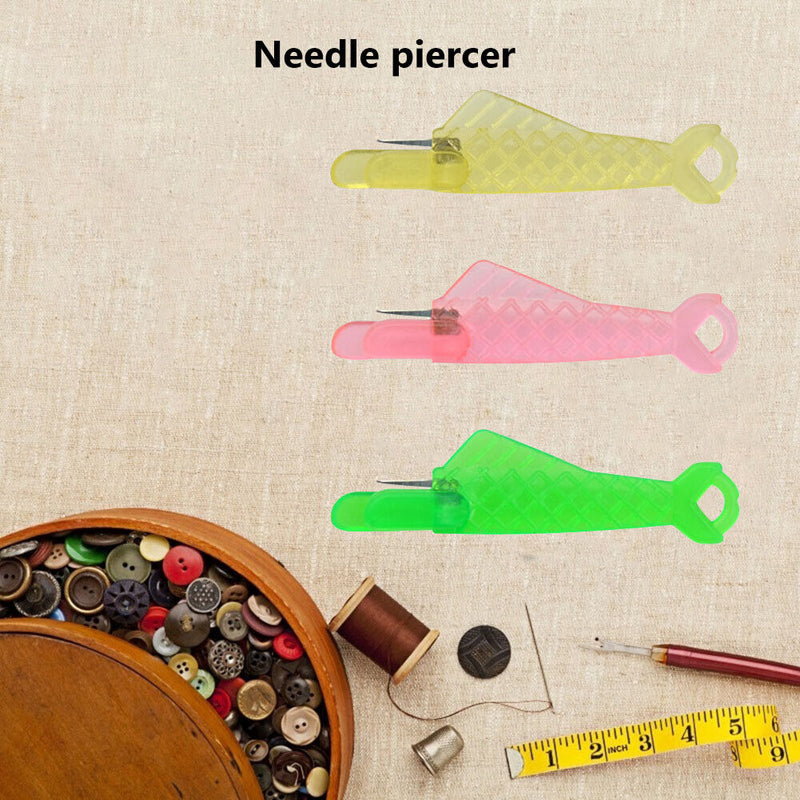3pcs Fish Auto Needle Threader Quick Needle Inserter (Green+Pink+Yellow) Newly