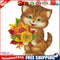 14CT Counted Cross Stitch Kits DIY Sunflower Cat Embroidery Home Needlework
