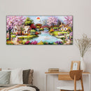 Hut by Lake Oil Paint By Numbers DIY Craft Coloring Drawing Home Decoration Gift