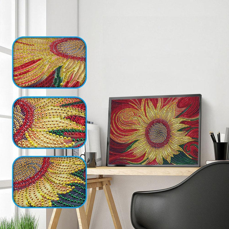 5D DIY Special Shaped Diamond Painting Sunflower Cross Stitch Embroidery