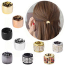 9 PCS Punk Woman Crystal Elastic Ponytail Holder Hair Cuff Hair Ring Headband