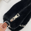 Retro Animal Chain Underarm Bags Purse Women Plush Top-handle Clutch (2)