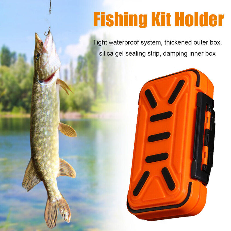 Fishing Waterproof Fishing Tackle Box Double-Side Hook Bait Case (Orange M)
