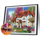 Village House Car Full Round Drill Art Rhinestone Wall Pictures (W0981) Newly